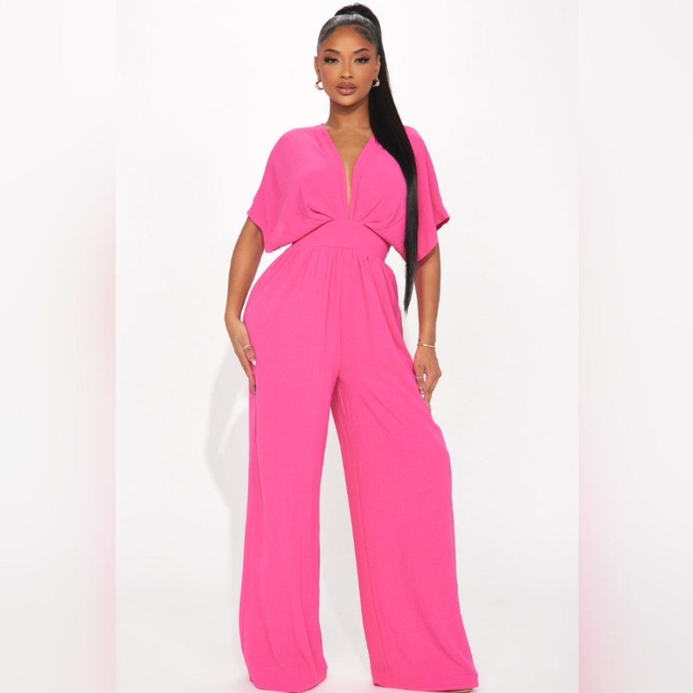 Pink Wide Leg Jumpsuit M